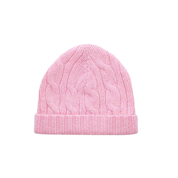 Pink Cashmere Cable Hat