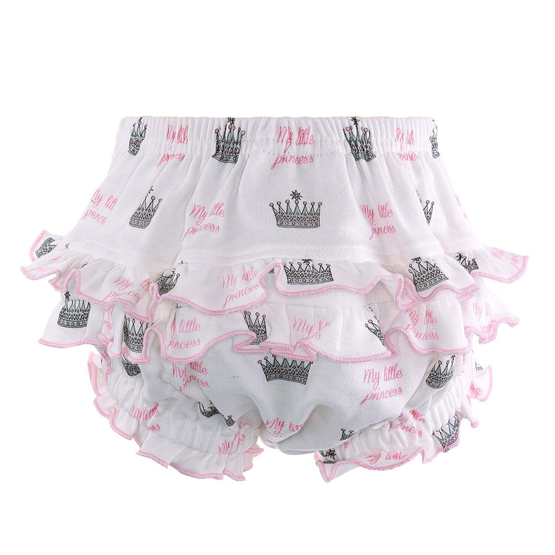 My Little princess crown print bloomers with frill at the back to compliment Princess crown dress