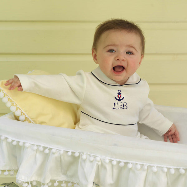 Classic Navy Trim Babygro