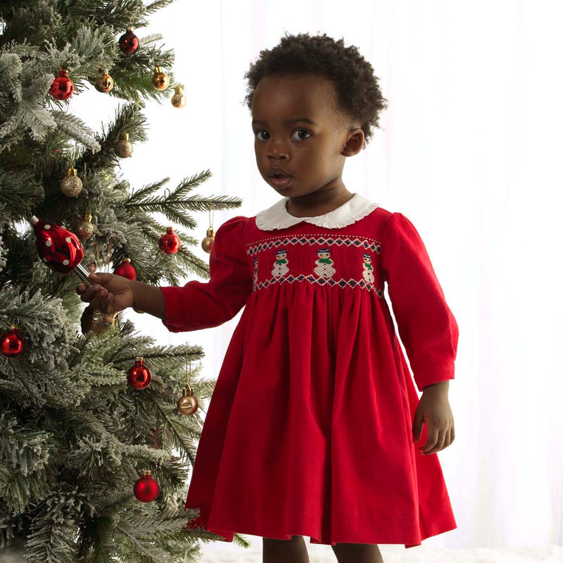 Snowman Smocked Dress