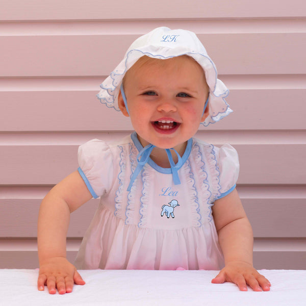 Blue Scalloped Dress and Bloomers