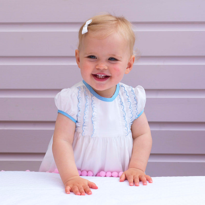 Blue Scalloped Dress and Bloomers