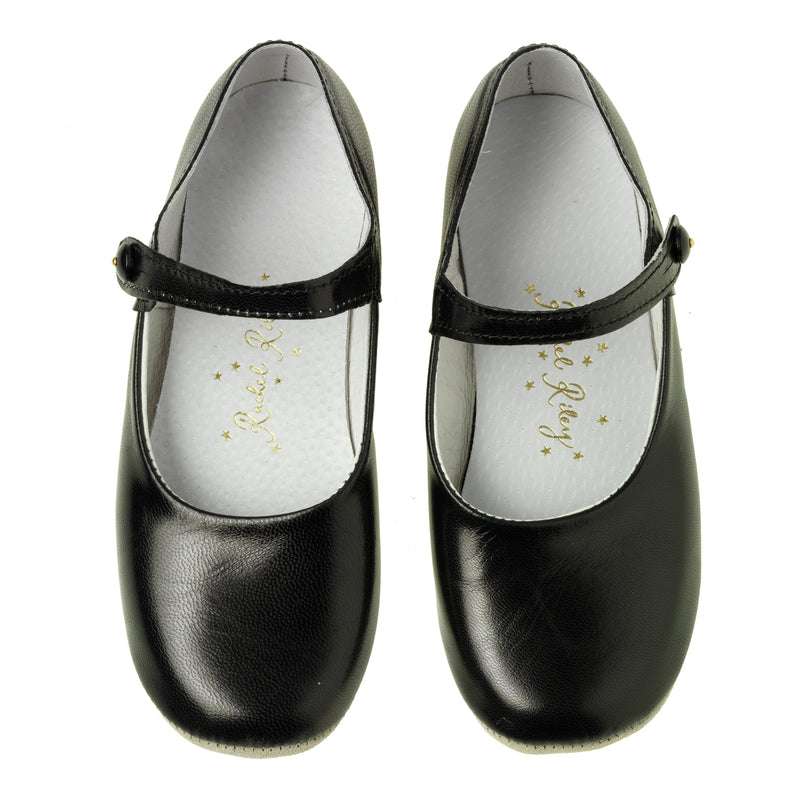 Button Strap Slippers, Black