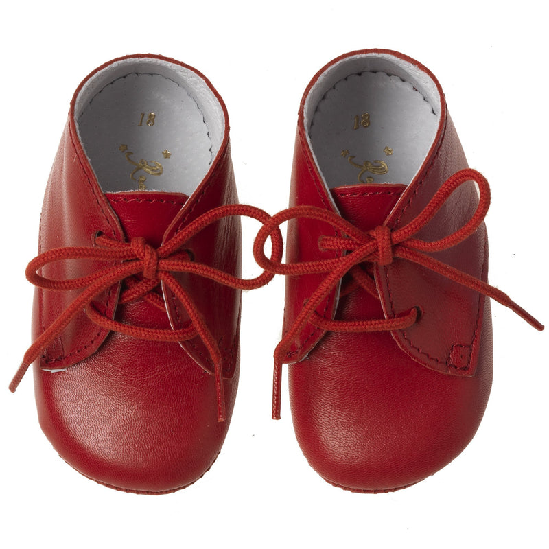 Lace Up Bootees, Red