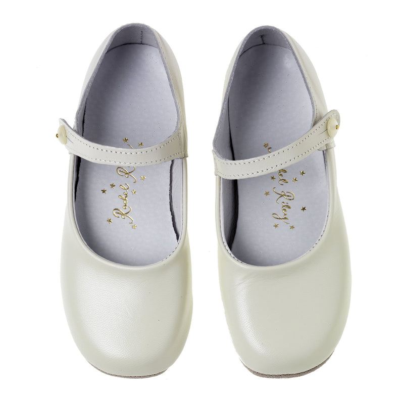 Button Strap Slippers, Cream