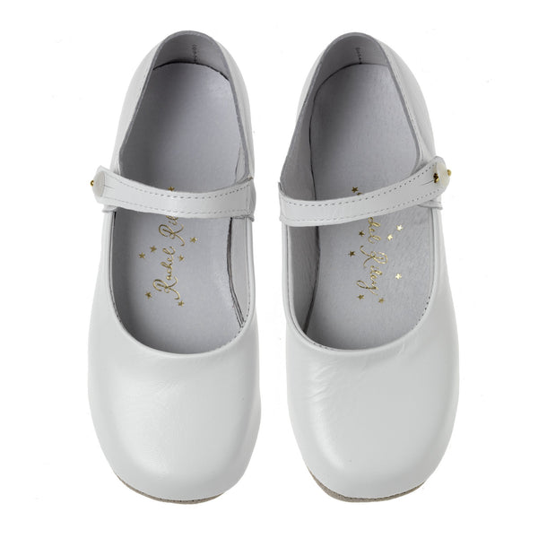 Button Strap Slippers, White