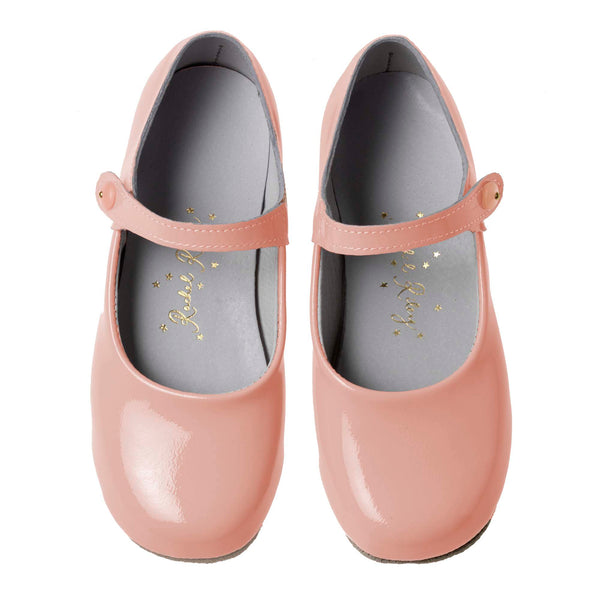 Button Strap Slipper, Pale Pink Patent