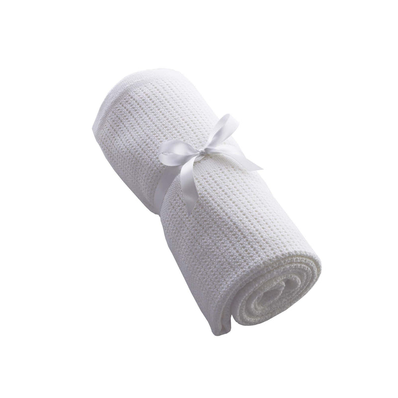 Ivory Soft Cotton Cellular Pram Blanket