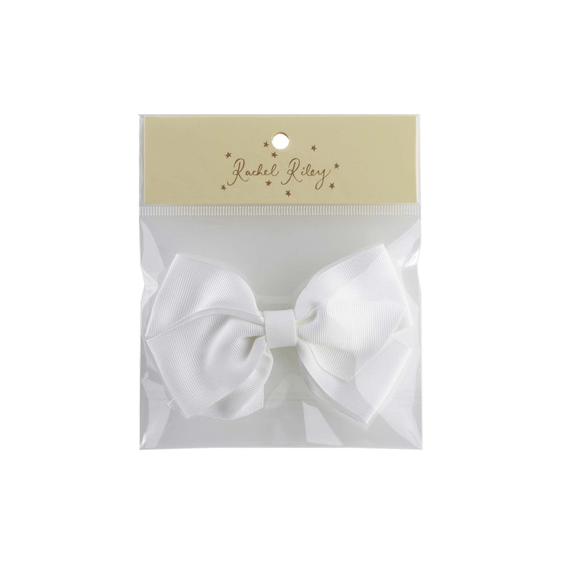 Ivory Grosgrain Ribbon Hairbow