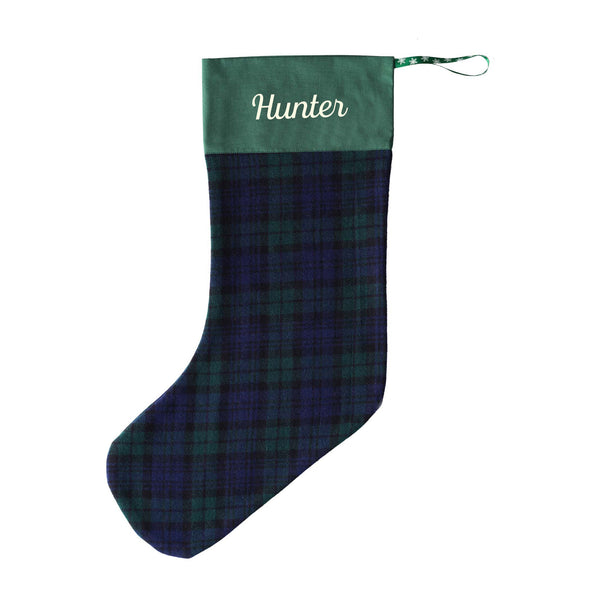 Navy Tartan Christmas Stocking