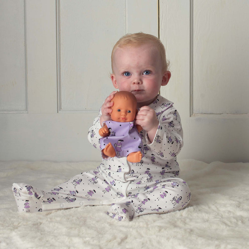 Doll print babygro